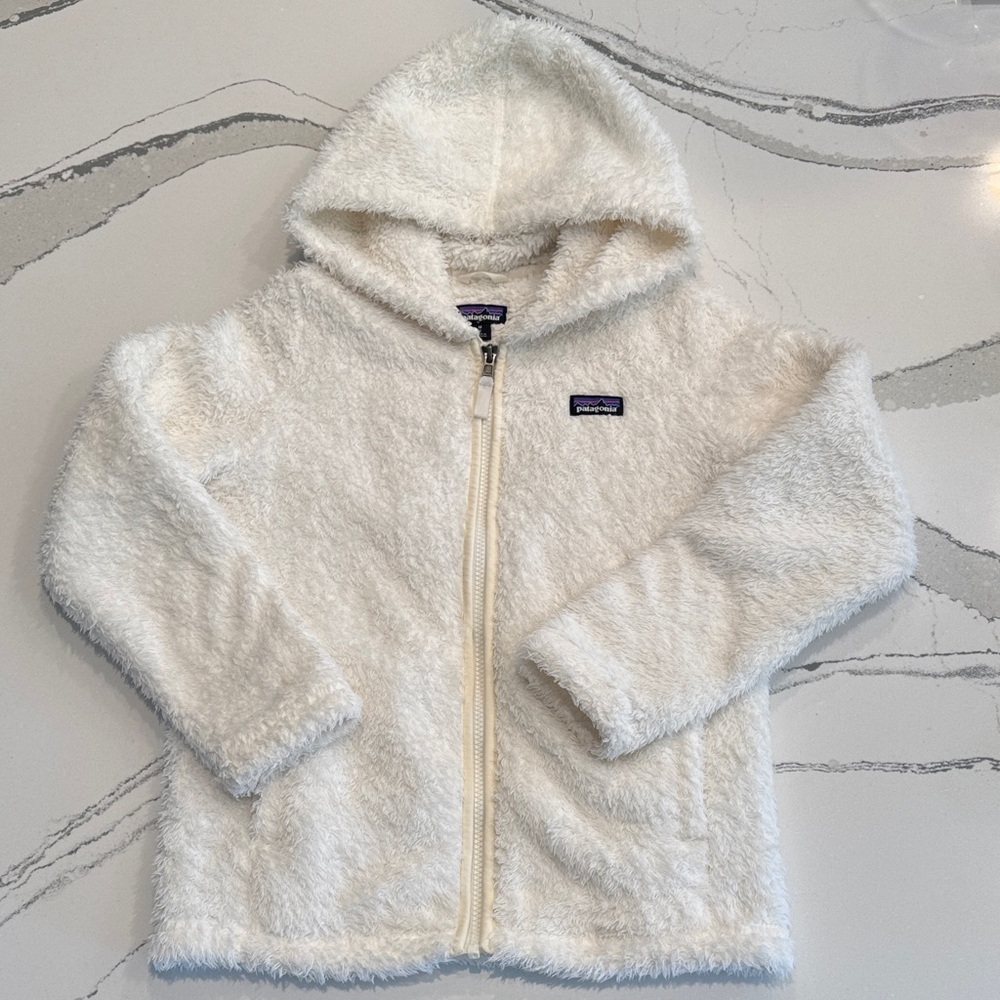 Patagonia Kids Los Gatos Fleece Zip Up Hoody Size M 10 Color Birch White